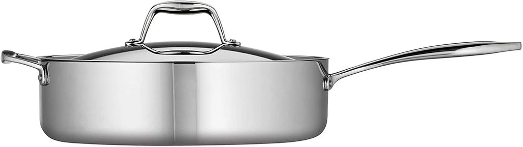 Tramontina Tri-Ply Clad 6-Quart Stainless Steel Covered Deep Saute Pan