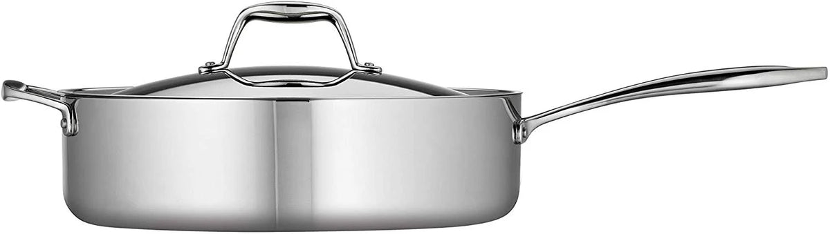 Tramontina Tri-Ply Clad 6-Quart Stainless Steel Covered Deep Saute Pan