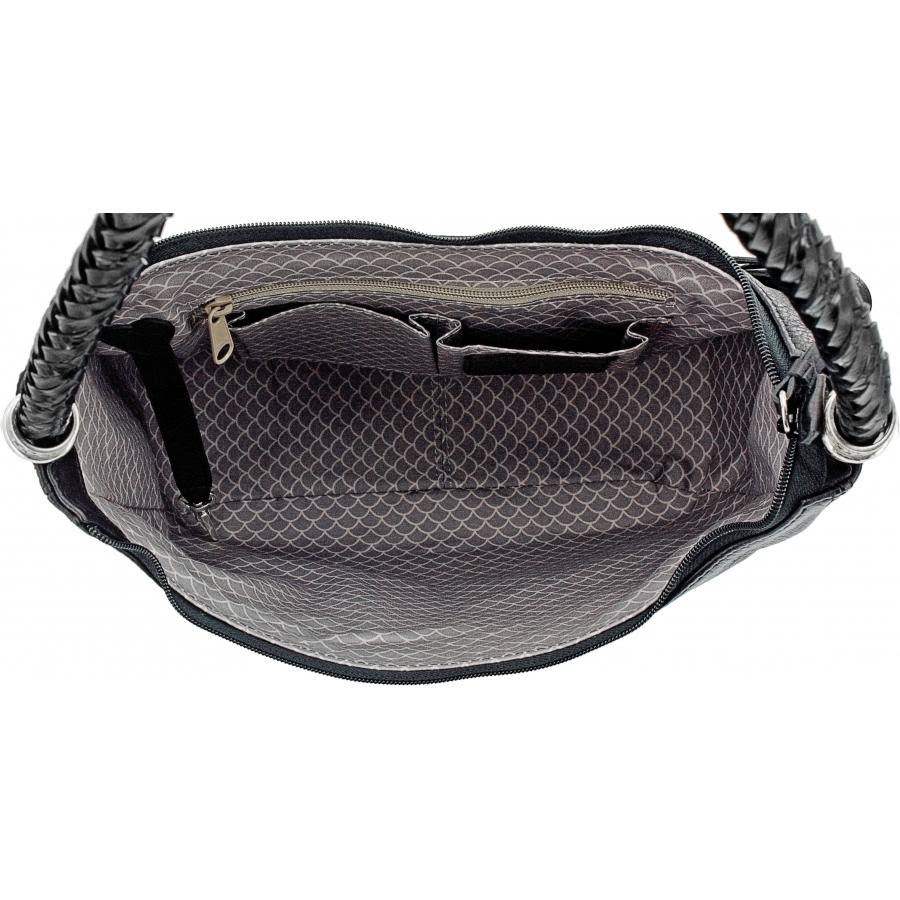 Brighton Barbados Ziptop Hobo -Black