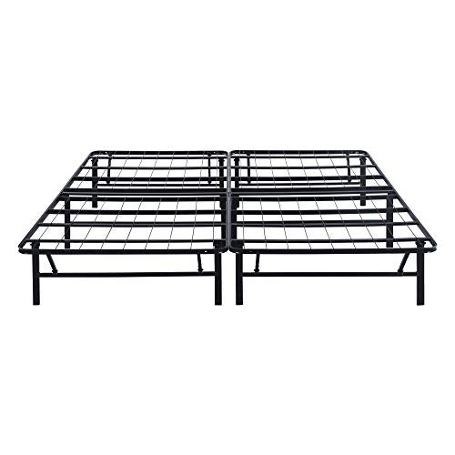 PrimaSleep 18 Inch Tall Heavy Duty Steel Slat Bed Frame/Anti-Slip Support/Easy Assembly Mattress Foundation/No Noise/No Box Spring Needed/Full/Black