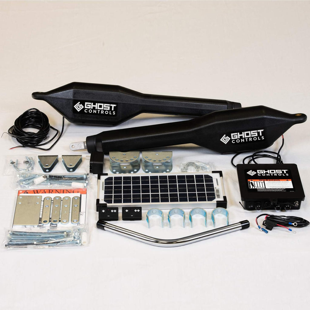 GC GHOST CONTROLS TSS1XP Heavy-Duty Solar Single Automatic Gate Opener Kit for Swing Gates Up to 20 Feet (ft.)