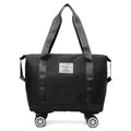 Rolling Duffle Bag with Wheels and Handle Foldable Travel Bag Expandable Carry on Bag with Detachable Casters Wheeled Weekender Bag for Women & Men - Purple