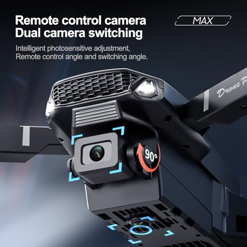 E88 Drone with Screen Controller with SD card, Foldable Mini Drone for Beginners, 2 Batteries, 360?? Flips Waypoint Fly, Active Obstacle Avoidance, One Key Take Off/Landing. (2 batteries - Black)