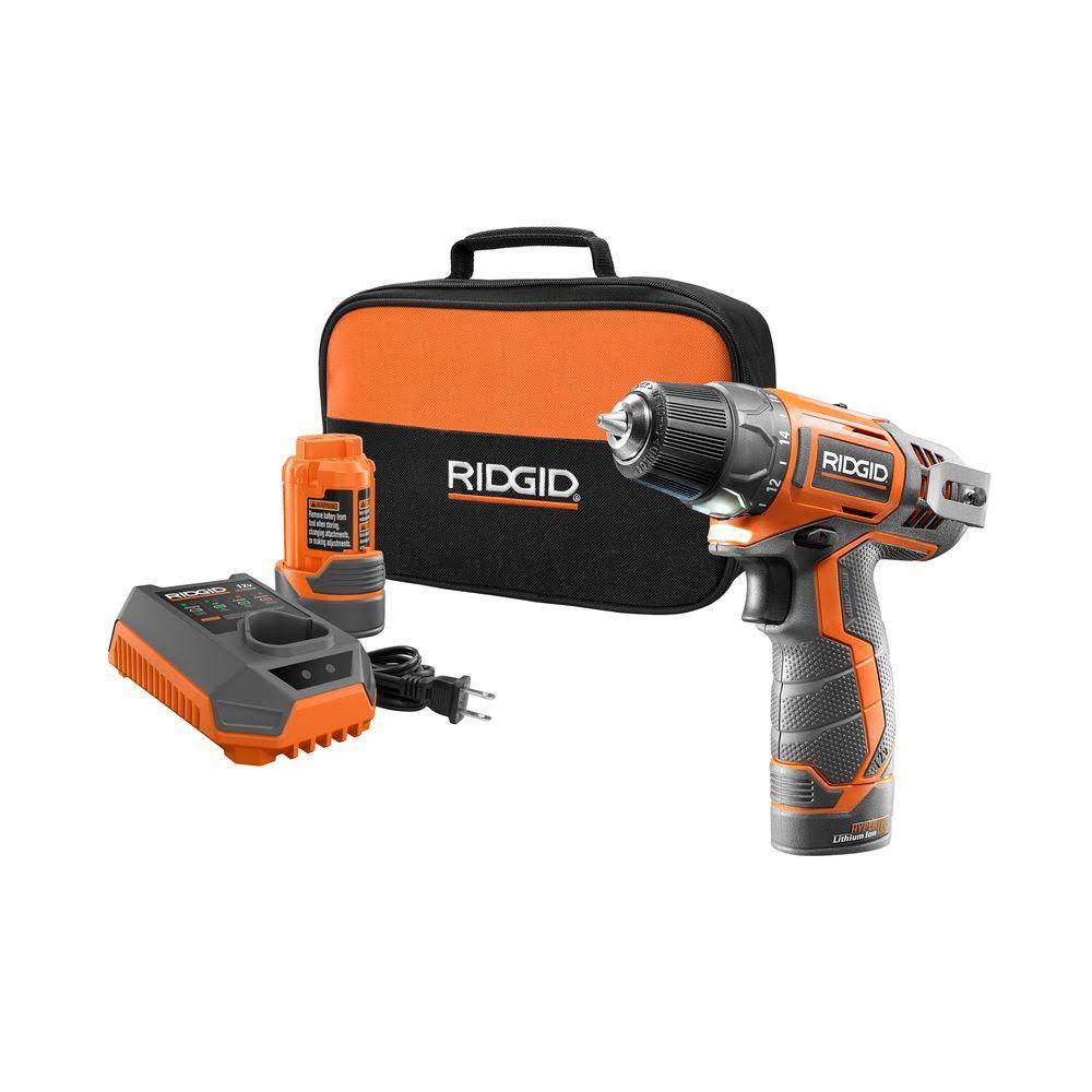Ridgid R82005K 12-Volt Lithium-Ion 3/8x22 Cordless 2-Speed Drill Kit