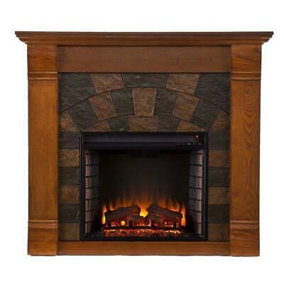 Jamestown 45.5 in. W Electric Fireplace in Salem Antique Oak
