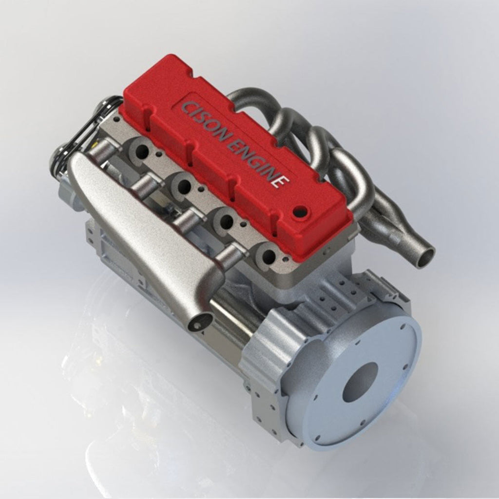 CISON L4-175 17.5cc Mini OHV Inline Four-cylinder Four-Stroke Water-Cooled L4 Gasoline Engine Model for RC Cars Ships(ASSEMBLED)