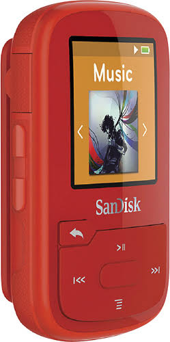 SanDisk 16GB Clip Sport Plus MP3 Player Sdmx28-016g-a46r - Red