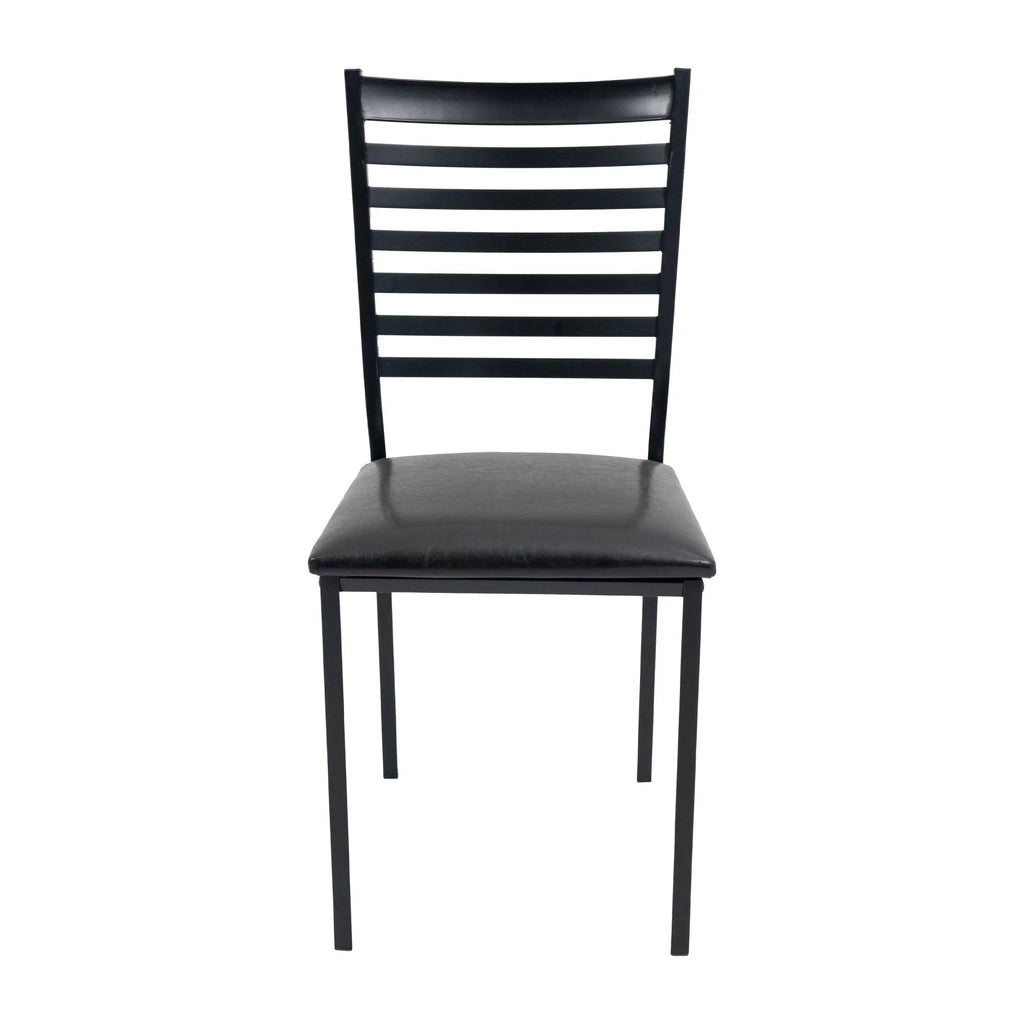 5 Piece Dining Table Set Kitchen 1 Table and 4 Upholstered Chairs Metal Frame Tempered Glass Top Black