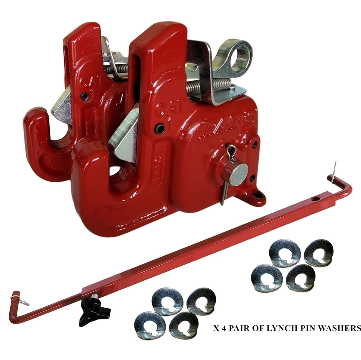 Pat's Easy Change with Stabilizer Bar - Best Quick Hitch System On The Market ?C Flexible, Durable and Affordable (RED CAT #1)