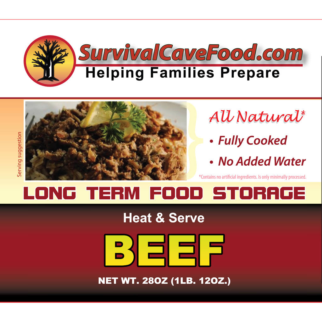 Survival Cave Food Canned Beef Case of 12 28oz Cans