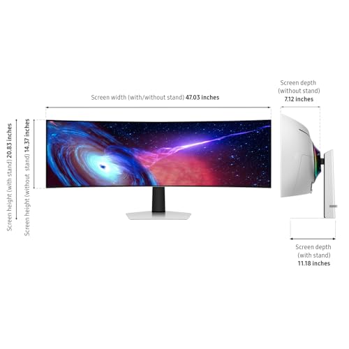 Samsung 49 Odyssey OLED (G93SC) Series Curved Gaming Monitor w QD-OLED, 240Hz, 0.03ms, DQHD, G-Sync Compatible, AMD FreeSync Premium Pro,Height Adjustable Stand,3 Yr Warranty,LS49CG932SNXZA