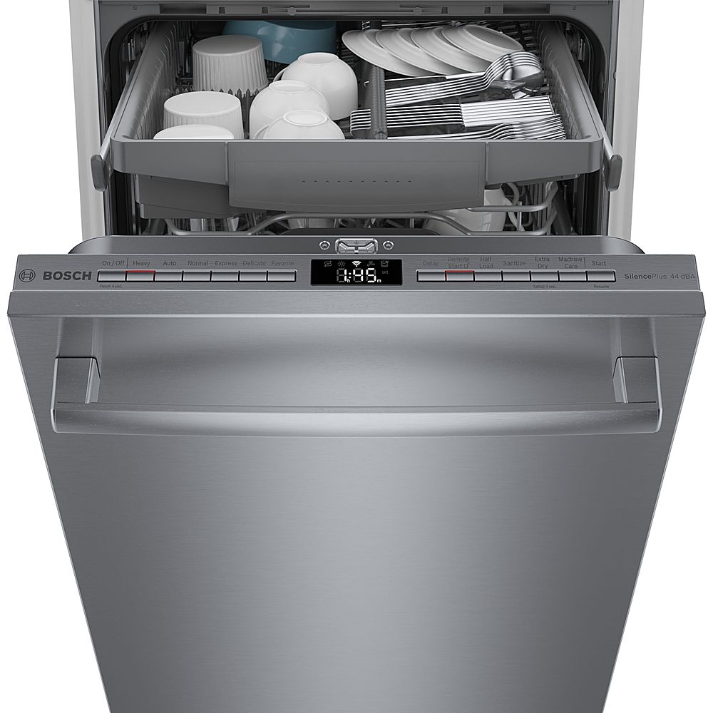 Bosch - 800 Series 18 Top Control Smart Built-In Dishwasher with 3rd Rack and 44 dBA - Silver