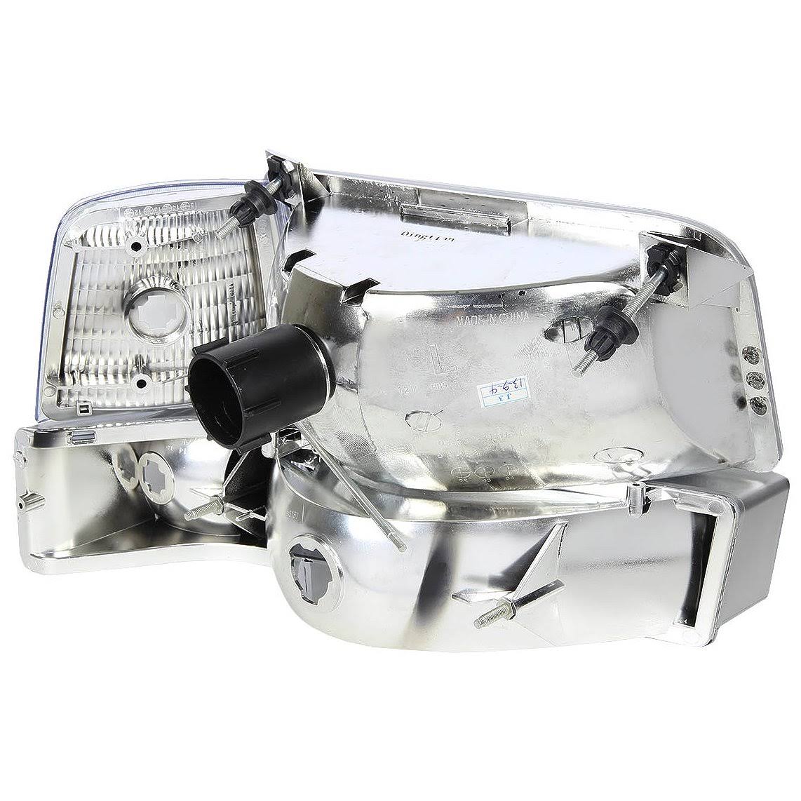 DNA Motoring for 92-96 Ford F150/F250/F350/Bronco 6pcs Headlight+Corner/Side Marker Lamps Chrome/Clear 5 Gen 93 94 95 Left+Right