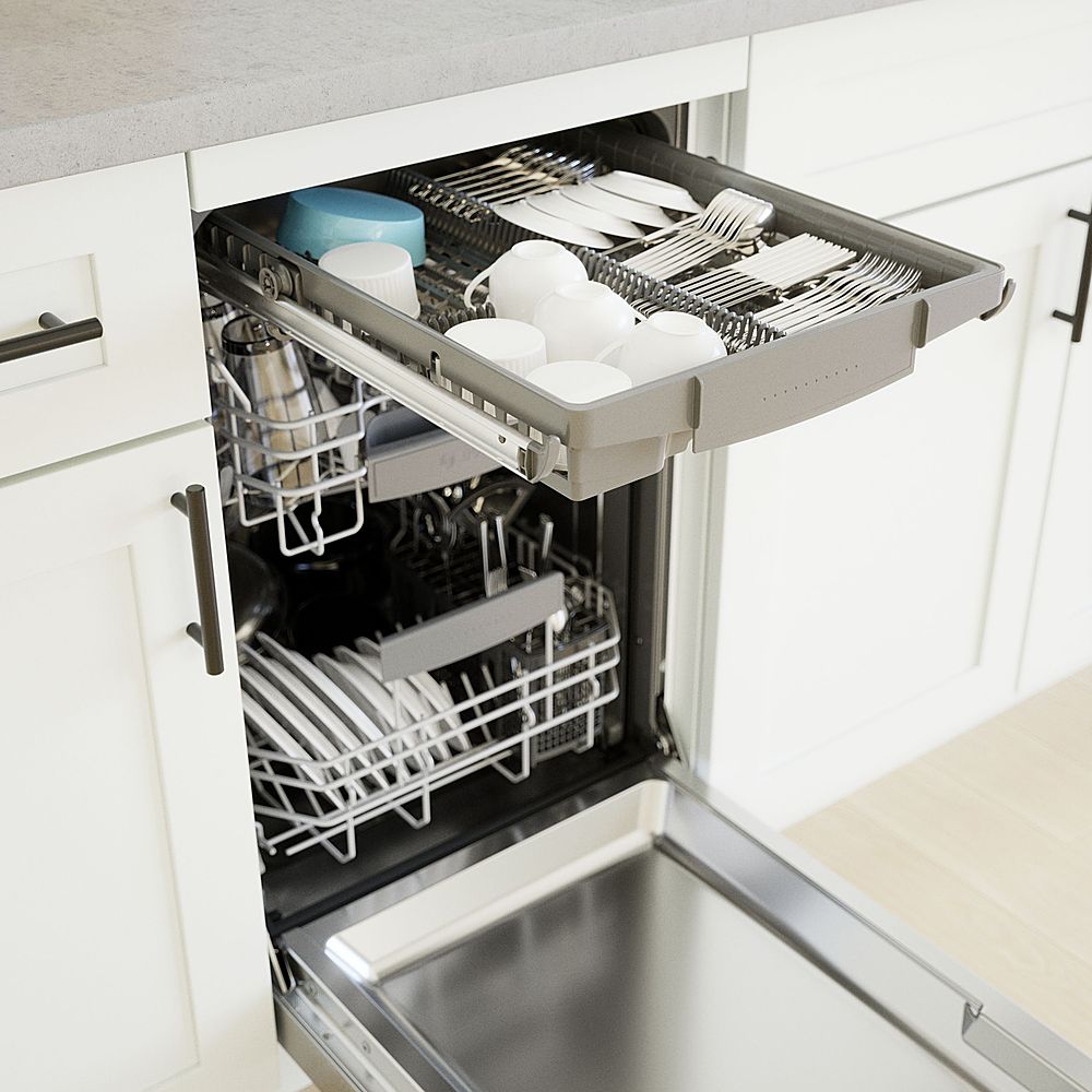 Bosch - 800 Series 18 Top Control Smart Built-In Dishwasher with 3rd Rack and 44 dBA - Silver