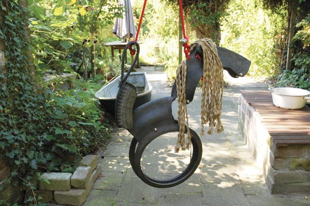 Esschert Design Horse Tire Swing with Rope Mane