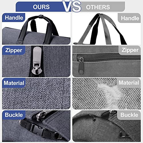 Convertible Garment Bag for travel,Carry on Garment Duffle Bag with Shoe Compartment, Detachable Shoulder Strap - 2 in 1 Suit Bags Suit Travel Bags for Men Women