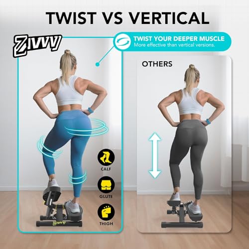 Mini Twist Stepper, Stepper Machine with 330LBS Weight Capacity, Mini Stepper for Full Body Workout, Adjustable Step Height, Smooth and Quiet, Step Machine for Men Women