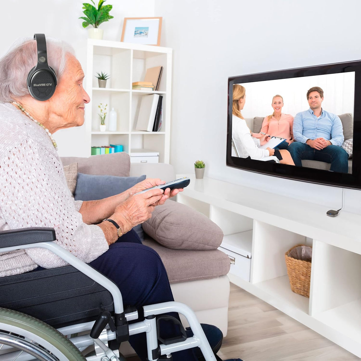 Over-Ear Headphones BlueVIBE GTV TV Headphones Wireless for Hearing Impaired & Seniors ?C Easy Setup Plug and Play for TV Watching, Hard of Hearing ?C 10 Hour Battery Life, No Audio Delay, 2.4GHz RF Transmitter