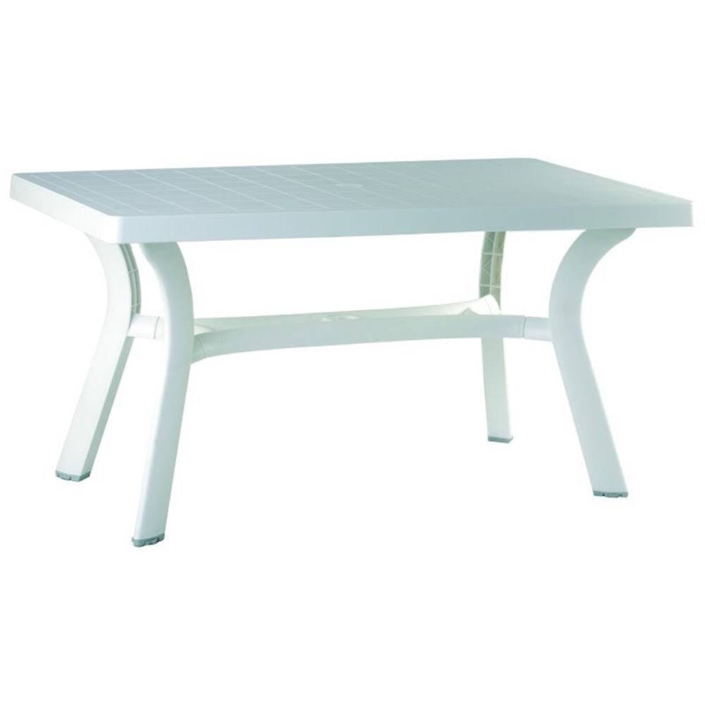 Atlin Designs 55x22 Resin Patio Dining Table in White