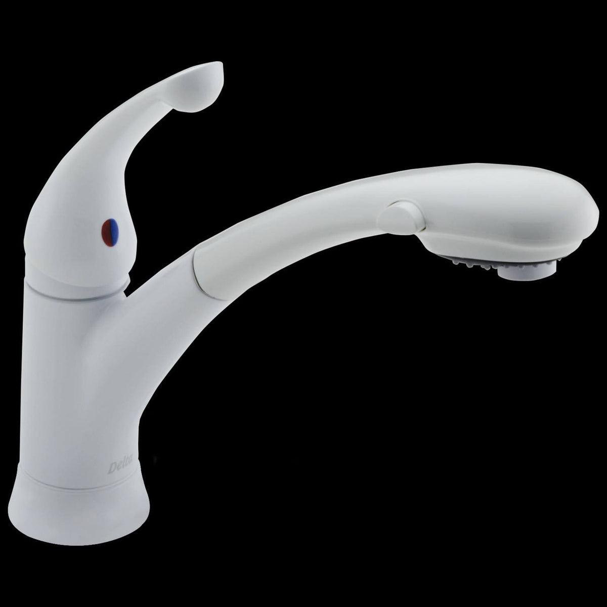 Delta 470-WH-DST Signature Single Handle Pull-Out Kitchen Faucet White