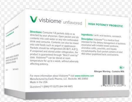 Visbiome Unflavored - 450 Billion Bacteria - 30 Packets