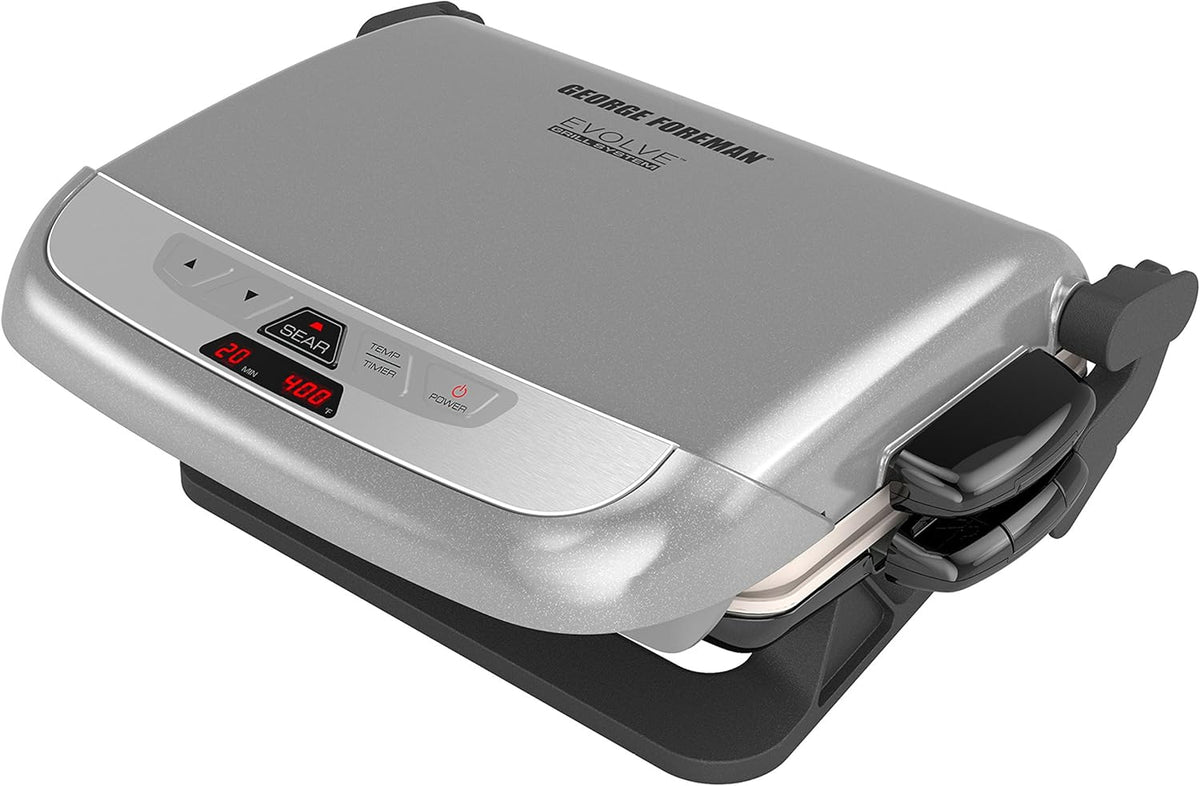 George Foreman GRP4842MB Multi-Plate Evolve Grill, (Ceramic Grilling Plates, and Waffle Plates Included), Black