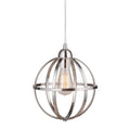 Worth Home Products Instant Pendant 1-Light Recessed Light Conversion Kit Brushed Nickel Globe Cage Shade