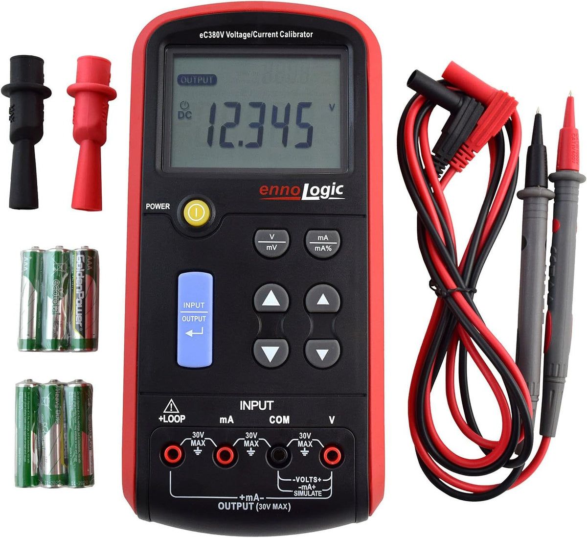 ennoLogic Volt mA Loop Process Calibrator eC380V - 0-20V and 4-20mA Signal Generator Simulator ?C Portable Precision Volt Millivolt and mA Generator and Meter for Transmitters, Current Loops, PLC