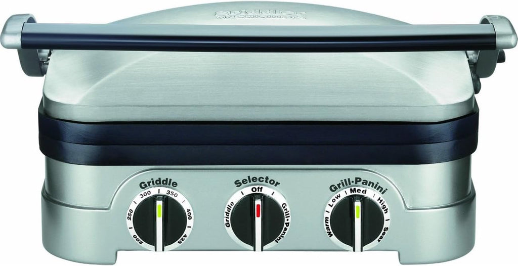 Cuisinart 5-in-1 Grill Griddler Panini Maker Bundle with Waffle Attachment (GR-4N) - Includes Grill and Waffle Plates
