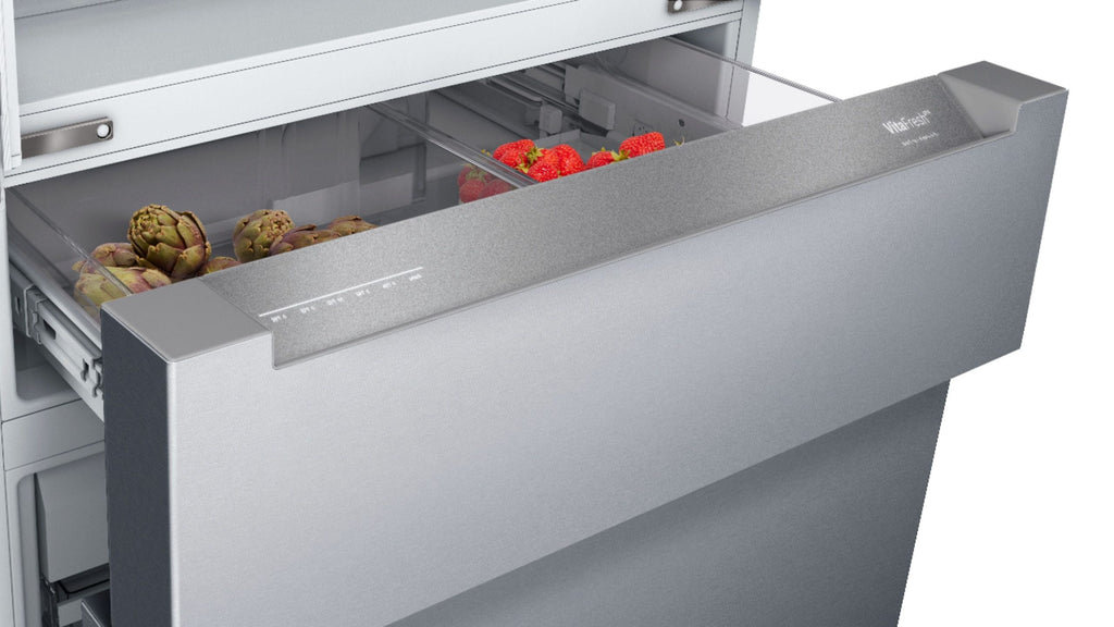 Bosch - 800 Series 20.5 Cu. Ft. 4-Door French Door Counter-Depth Smart Refrigerator - Stainless steel