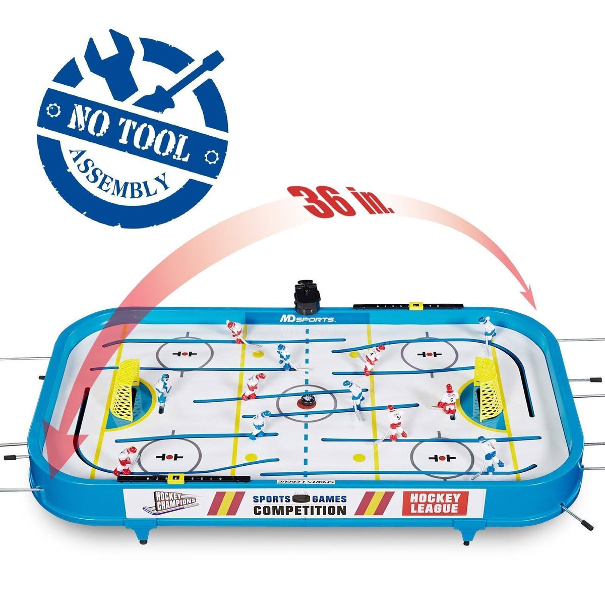MD Sports 36x22 Table Top Rod Hockey Game