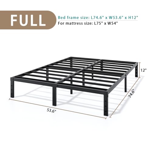 Metal Bed Frame Full Size - 14 Inch Heavy-Duty Full Platform Bed Frame No Box Spring Needed, Easy Assembly, Noise-Free, Sturdy Mattress Foundation, Underbed Storage Space