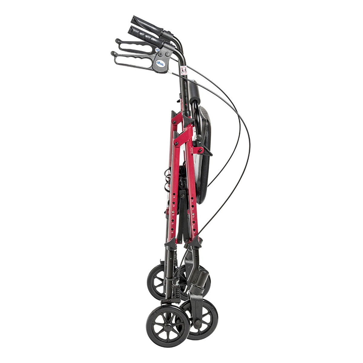 Drive Medical Adjustable Height Aluminum Frame Rollator with 6 Inch Casters, Red?? Last Day For Clearance