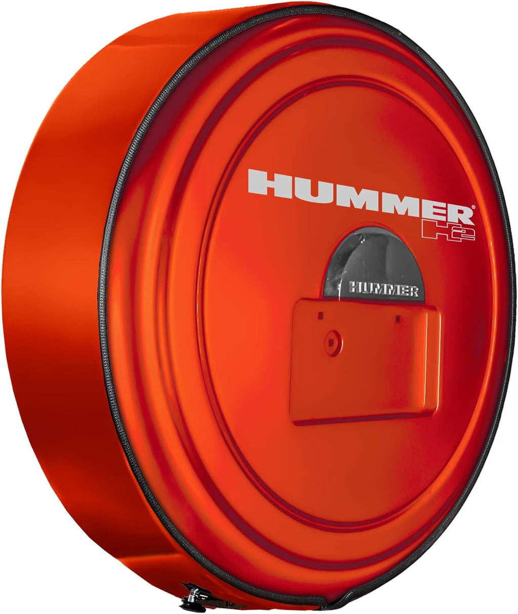Boomerang Hummer H2 (05-10) - Color Matched MasterSeries Hard Tire Cover - (Color Matched Plastic Face & Stainless Steel Ring) - Hummer H2 Logo - Pewter Metallic