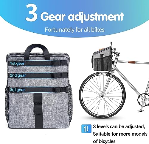 Dog Bike Basket Carrier, Pet Bicycle Front Carrier Backpack for Bike Riding Foldable Removable, Reflective Strips, 2 Side Storage Pockets, Pet Travel Bag for Cats Small Dogs