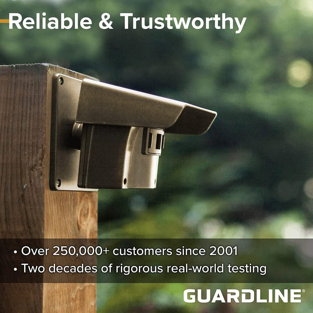 Guardline Wireless Driveway Alarm - Motion Sensor Alarm Set with 4 Sensors and 1 Receiver - 500 Foot Range - Weatherproof, Outdoor Security Alert System for Home & Property?