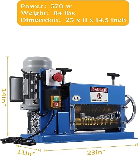 Automatic Wire Stripping Machine for 0.06 -1.5, [High Precision] [75 ft/min] Wire Stripper Tool with An Extra Manual Crank, Electric Wire Stripper for Scrap Cable Copper Recycling