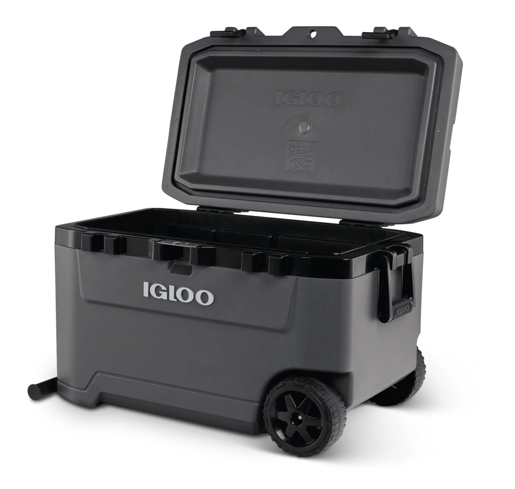 Igloo Overland 72 Quart Ice Chest Cooler with Wheels, Gray (31 x 18 x18)