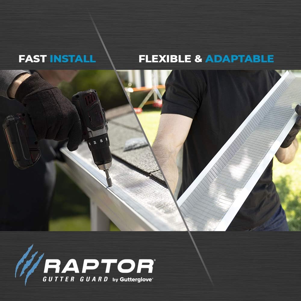 Stainless Steel Micro-Mesh, Raptor Gutter Guard: A Contractor-Grade DIY Gutter Cover That fits Any roof or Gutter type-48ft to a Box and fits a 5 Gutter.
