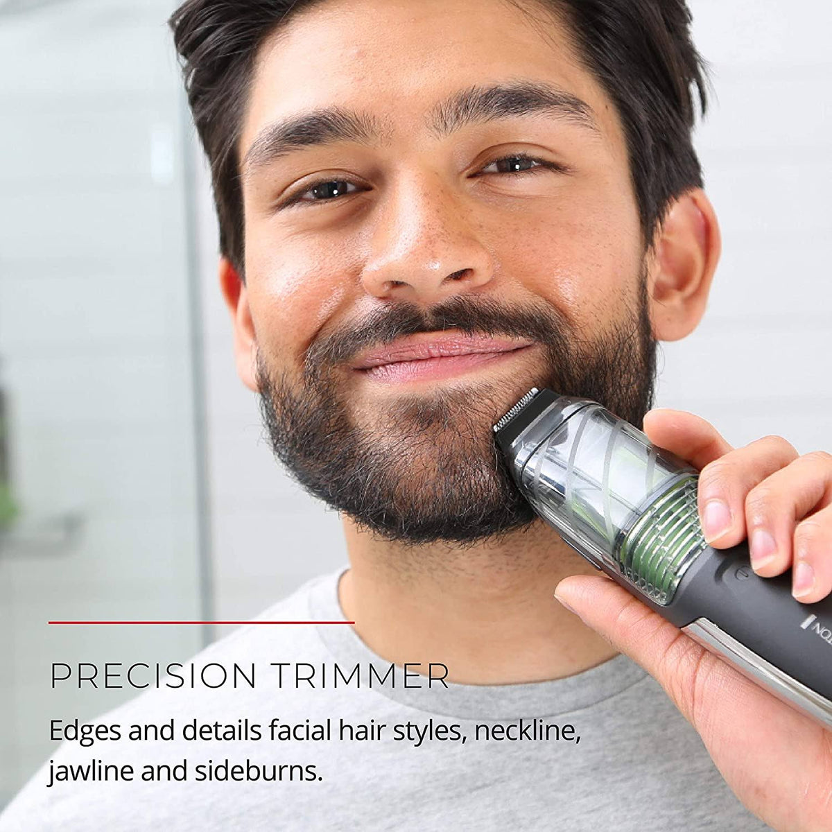 Remington MB6850 Vacuum Stubble and Beard Trimmer, Lithium Power and Adjustable