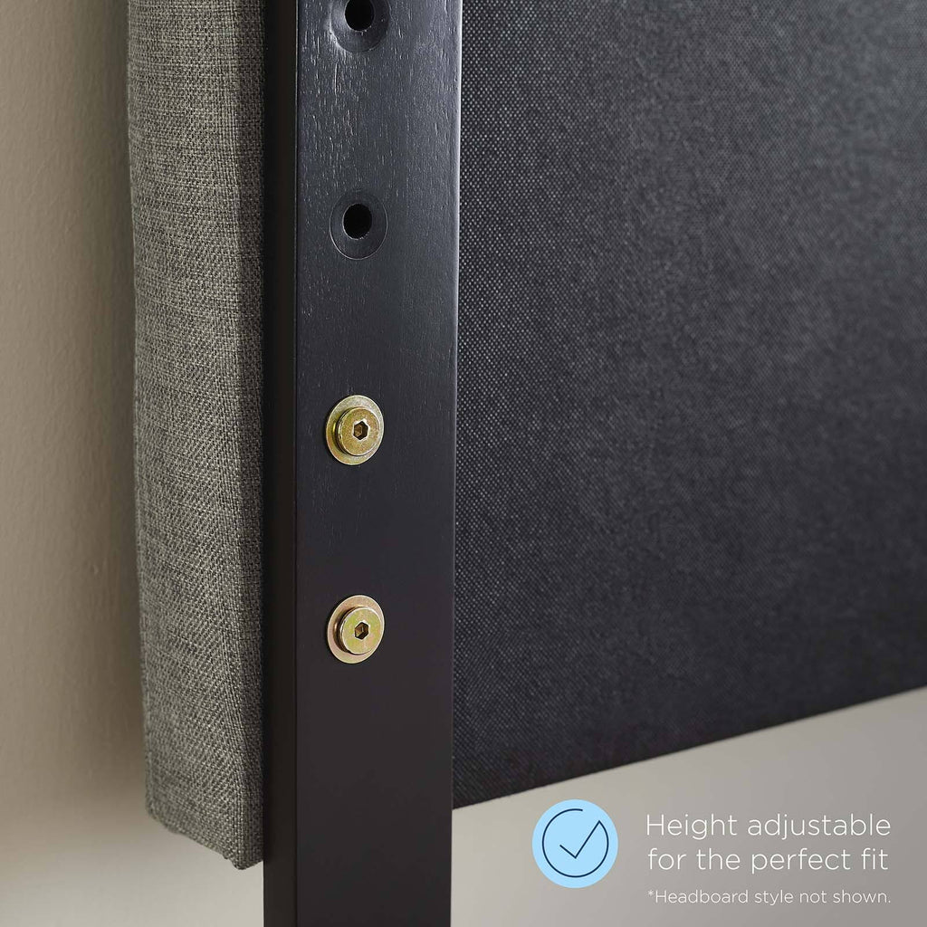 Modway Draper Tufted Queen Fabric and Wood Headboard - Walnut Charcoal
