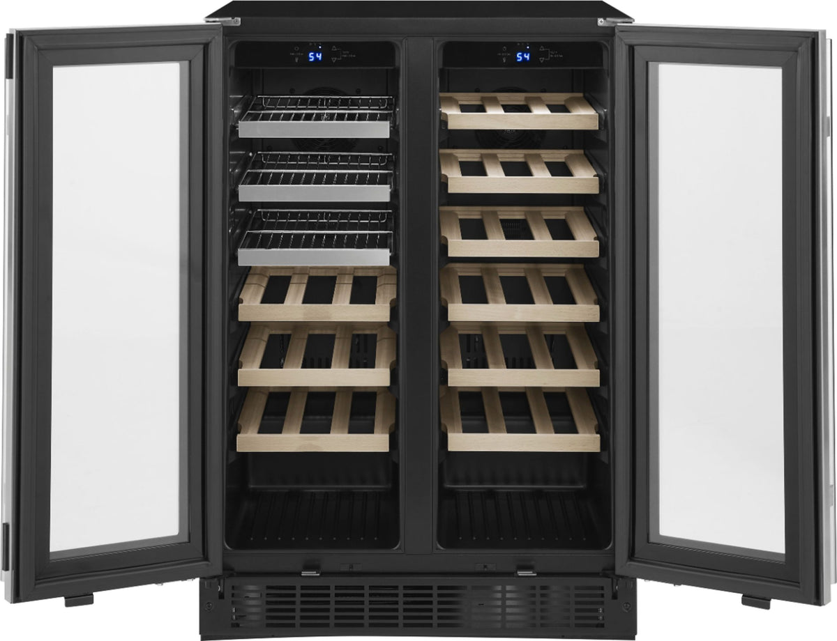 Insignia? - Dual Zone Wine and Beverage Cooler with Glass Doors - Stainless Steel