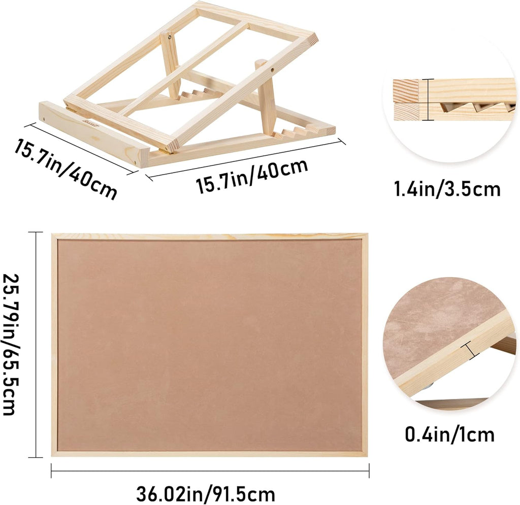 Becko US Puzzle Board & Bracket Set/Wooden Puzzle Board Kit/Jigsaw Puzzle Plateau - with Puzzle Board for Up to 1500 Pieces