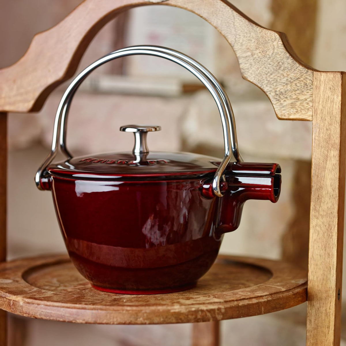 Staub Cast Iron 1-qt Round Tea Kettle - Basil, Made in France