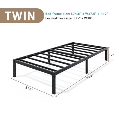 Metal Bed Frame Full Size - 14 Inch Heavy-Duty Full Platform Bed Frame No Box Spring Needed, Easy Assembly, Noise-Free, Sturdy Mattress Foundation, Underbed Storage Space