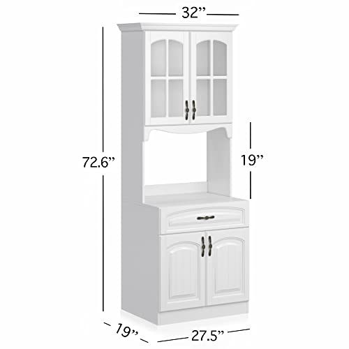 Living Skog Kitchen Cabinet with Storage Shelves and Microwave Stand