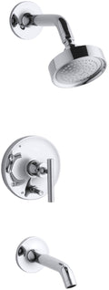 Kohler K-T14420-4E-CP Purist Rite-Temp Pressure-Balancing Bath and Shower Faucet TRIM, Valve Not Included, Polished Chrome