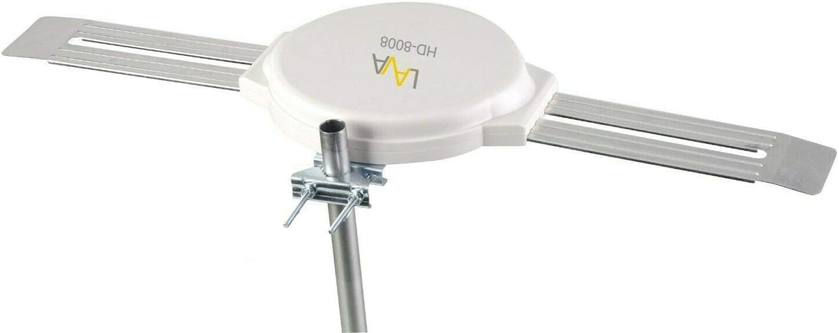 Lava Omnipro HD-8008 Omni-Directional HDTV Antenna 360 Degree - Attic or Roof Mount TV Antenna with Mounting Pole for Clear Reception, 4K 1080P