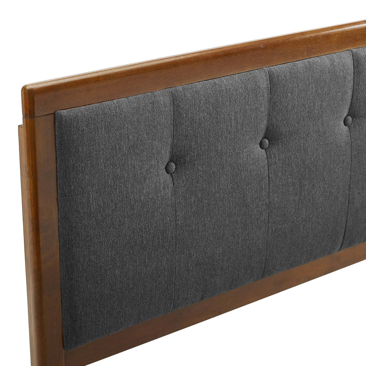 Modway Draper Tufted Queen Fabric and Wood Headboard - Walnut Charcoal