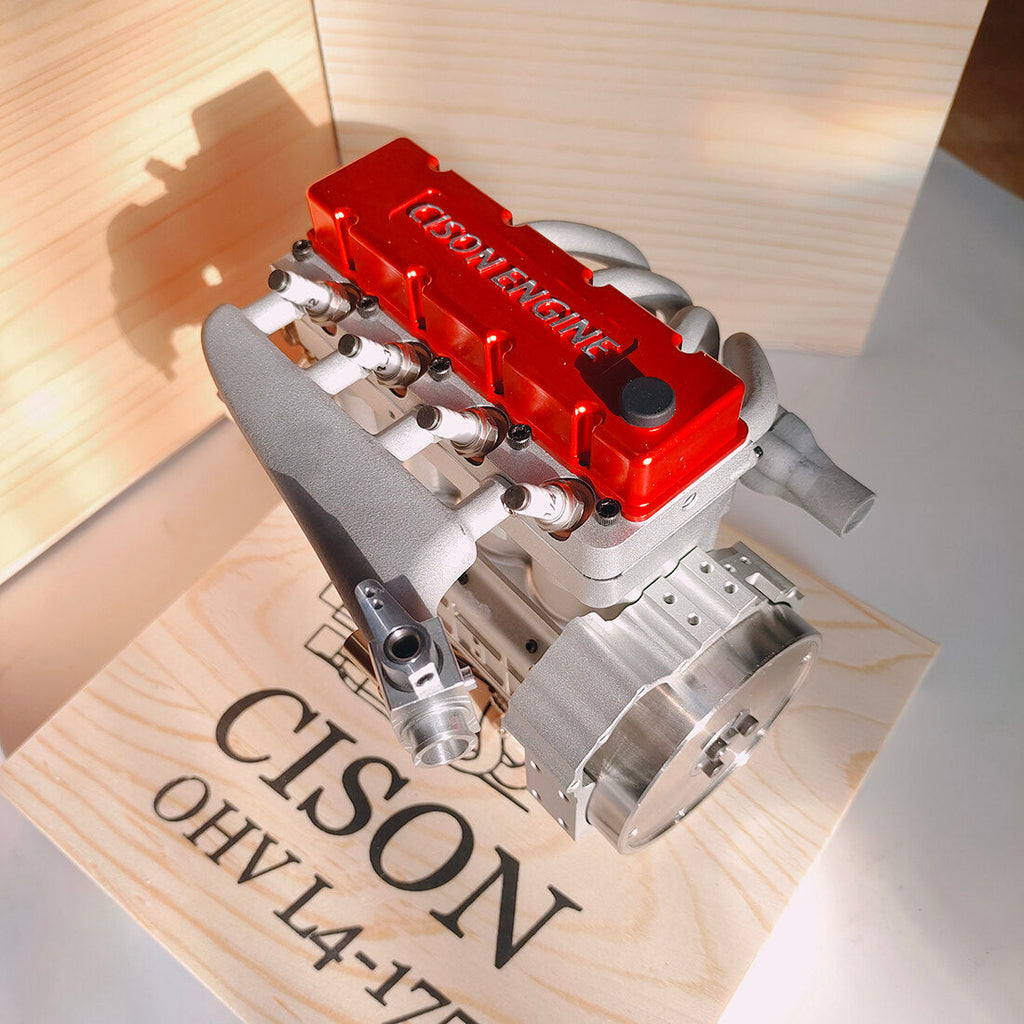 CISON L4-175 17.5cc Mini OHV Inline Four-cylinder Four-Stroke Water-Cooled L4 Gasoline Engine Model for RC Cars Ships(ASSEMBLED)